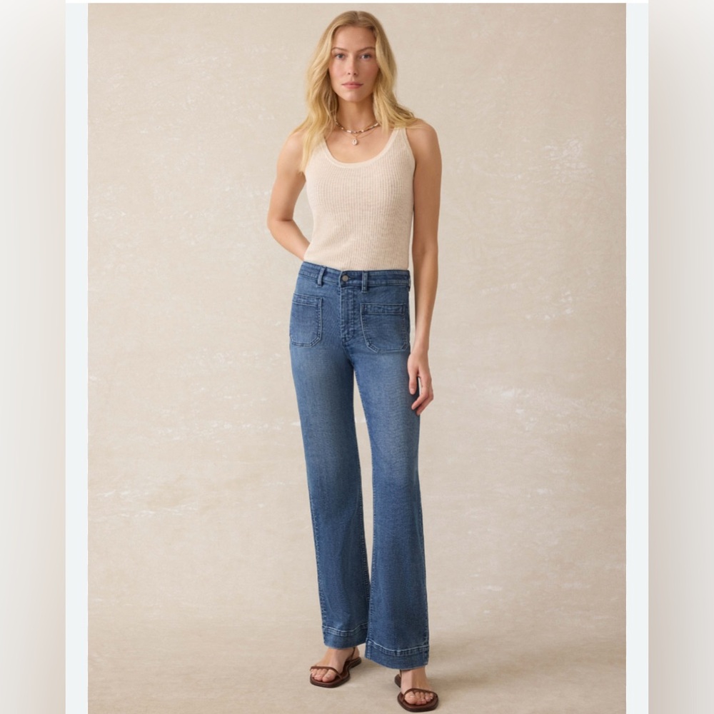 Faherty Blue Flare Wide Leg Jeans 30